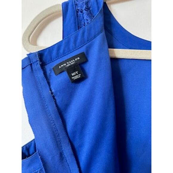 Ann Taylor Lace Sleeveless Fitted Sheath Dress Size 10 Beautiful Royal Blue - Picture 8 of 11